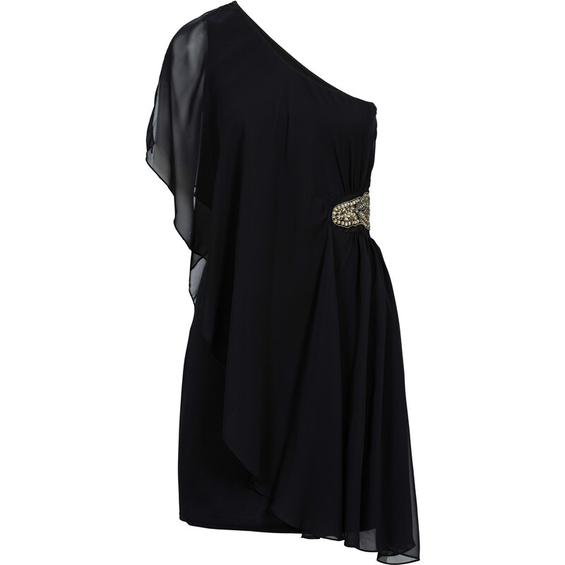 BODYFLIRT One-Shoulder-Kleid ohne Ärmel in schwarz von bonprix