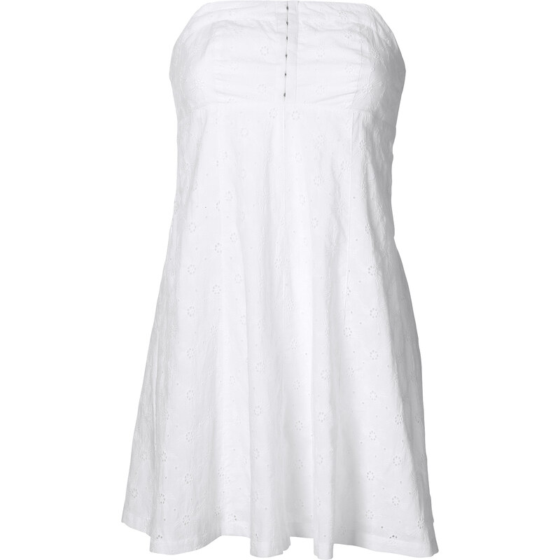 RAINBOW Kleid ohne Ärmel figurbetont in weiß von bonprix