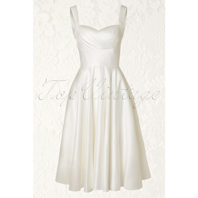 Unique Vintage 50s Happily Ever After Dress in Ivory