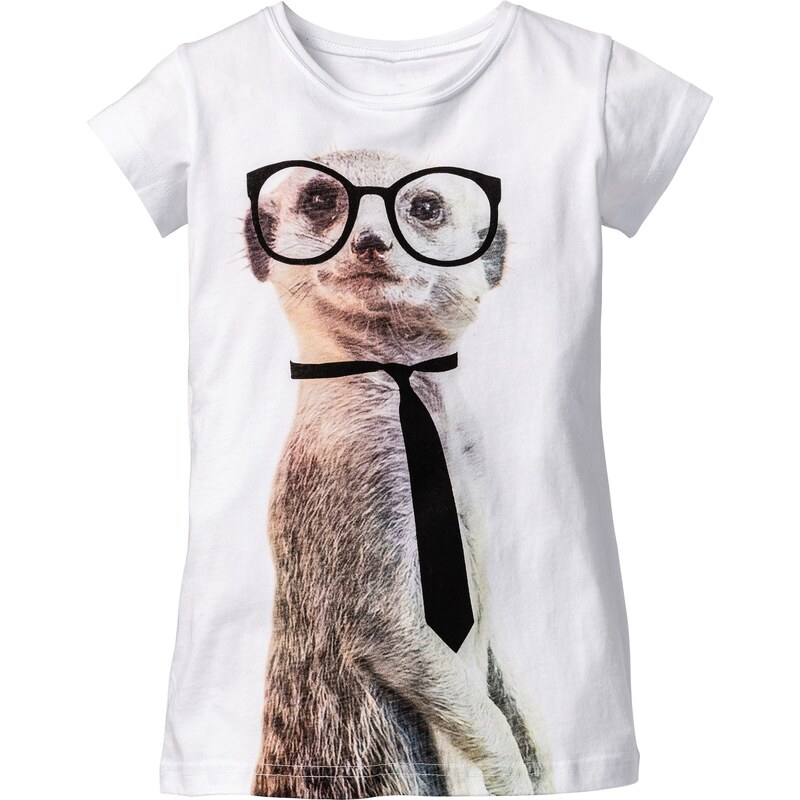 bpc bonprix collection Shirt mit Tierdruck kurzer Arm in weiß für Mädchen von bonprix