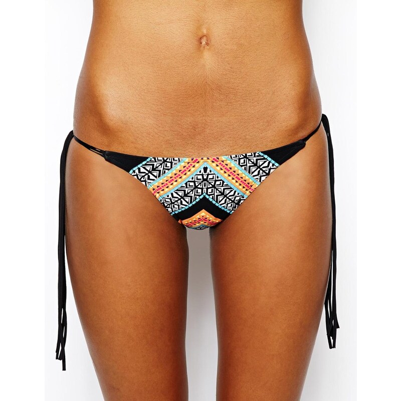 Ripcurl Rip Curl - Queen - Bedruckte, brasilianische Bikinihose mit Seitenschnürung - Schwarz