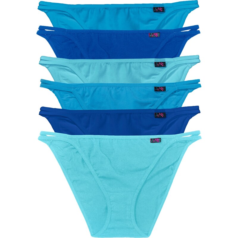 bpc bonprix collection Tanga (6er-Pack) in blau für Damen von bonprix