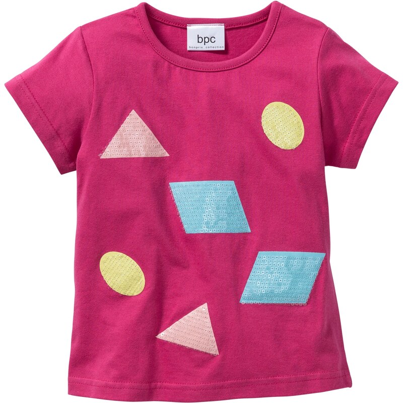 bpc bonprix collection T-Shirt mit Pailletten kurzer Arm in pink für Mädchen von bonprix