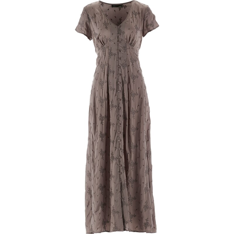 bpc selection Langes Kleid/Sommerkleid kurzer Arm in grau von bonprix