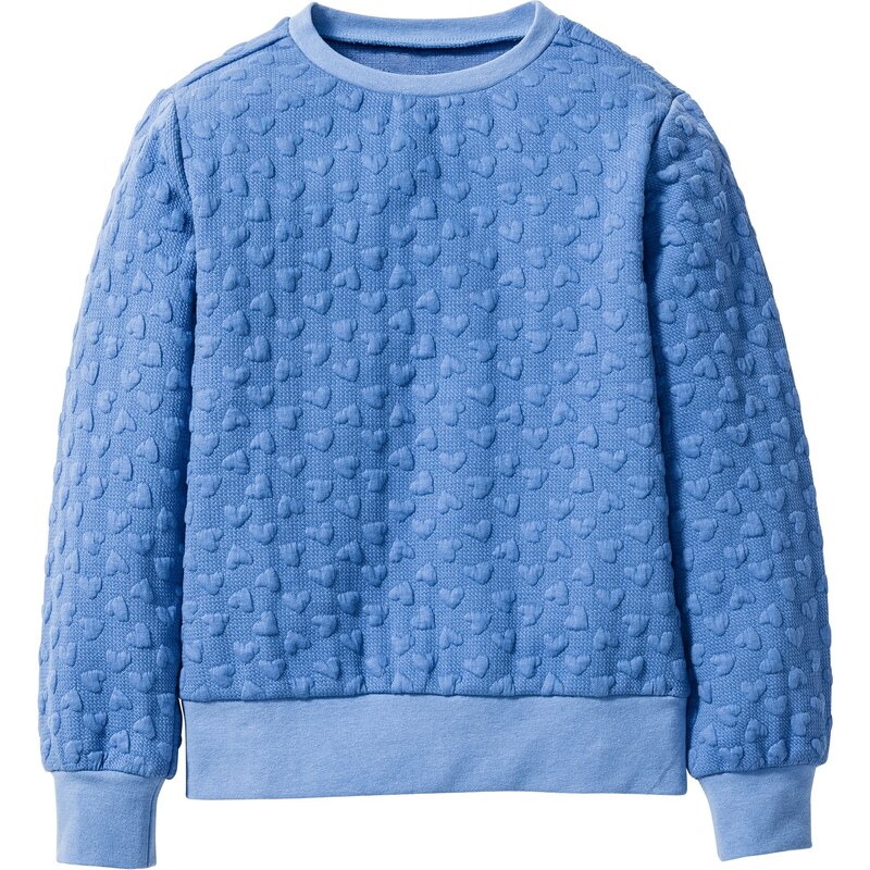 bpc bonprix collection Sweatshirt mit Herzchenmuster langarm in blau für Mädchen von bonprix