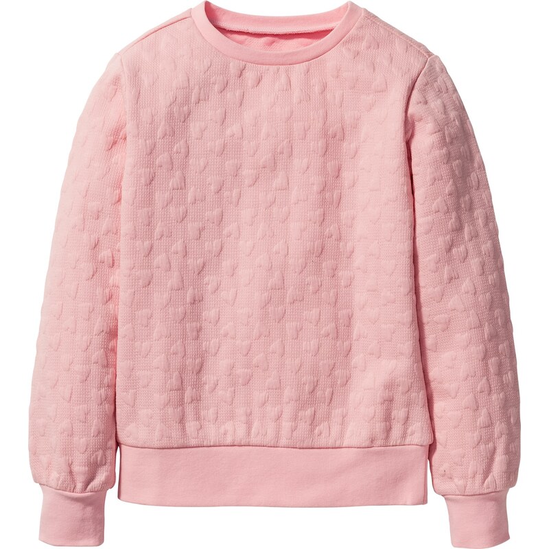 bpc bonprix collection Sweatshirt mit Herzchenmuster langarm in rosa für Mädchen von bonprix