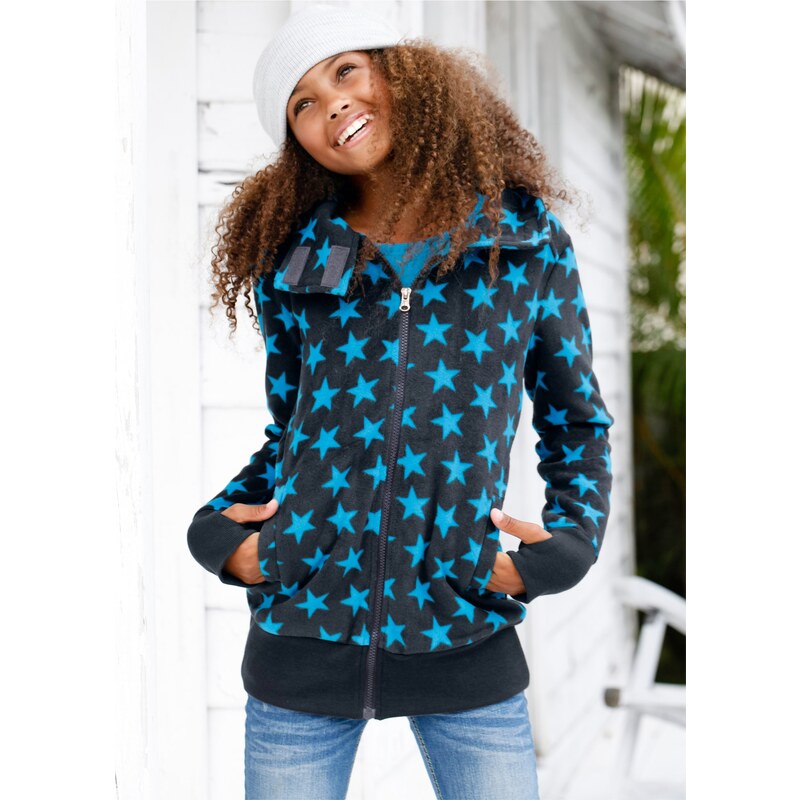 bpc bonprix collection Fleece-Jacke langarm in blau für Mädchen von bonprix