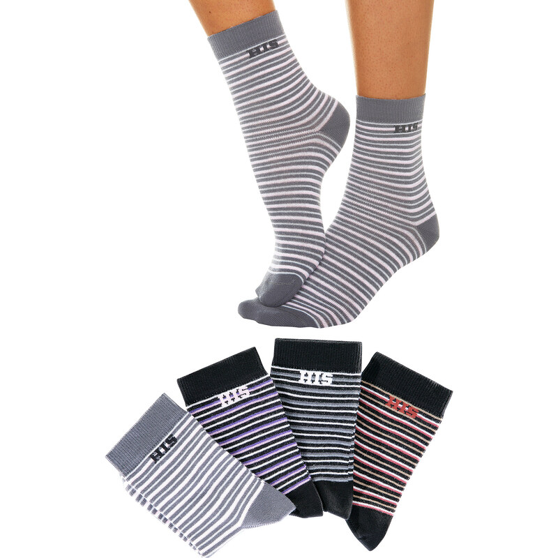 H.I.S Socken (4er-Pack) in grau für Damen von bonprix