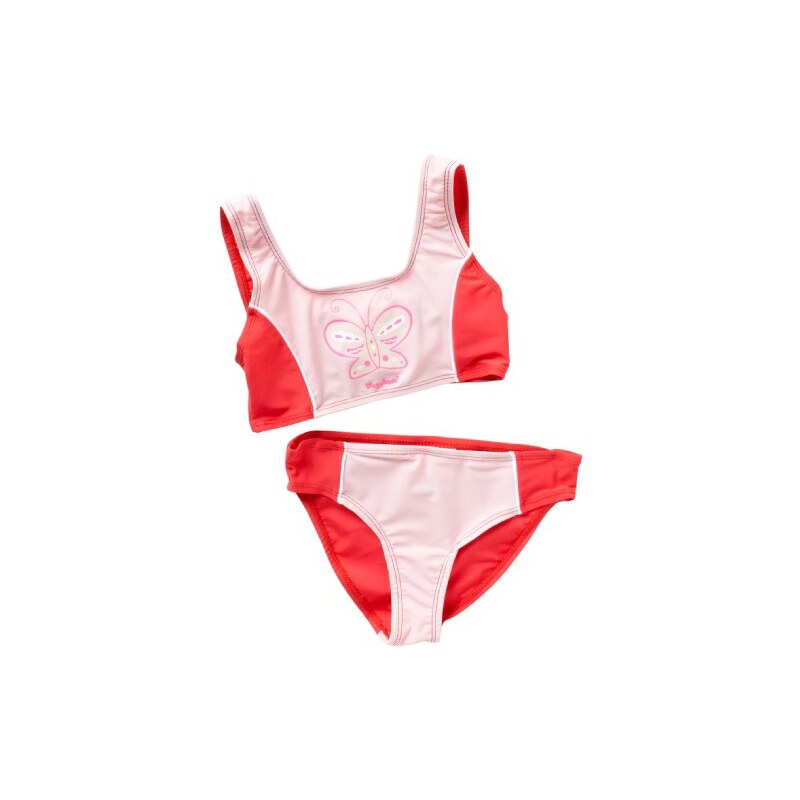 Playshoes Mädchen Bikini UV-Schutz nach Standard 801 und Oeko-Tex Standard 100 Bikini Basic Schmetterling in rosa/rot 461064