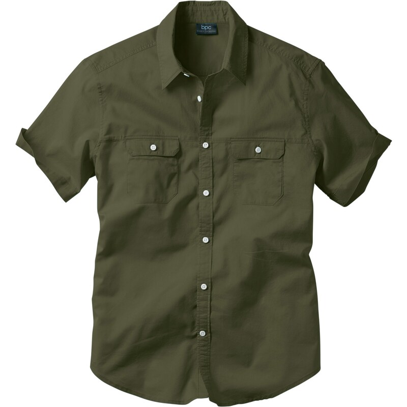 bpc bonprix collection Kurzarm-Hemd Regular Fit in grün von bonprix