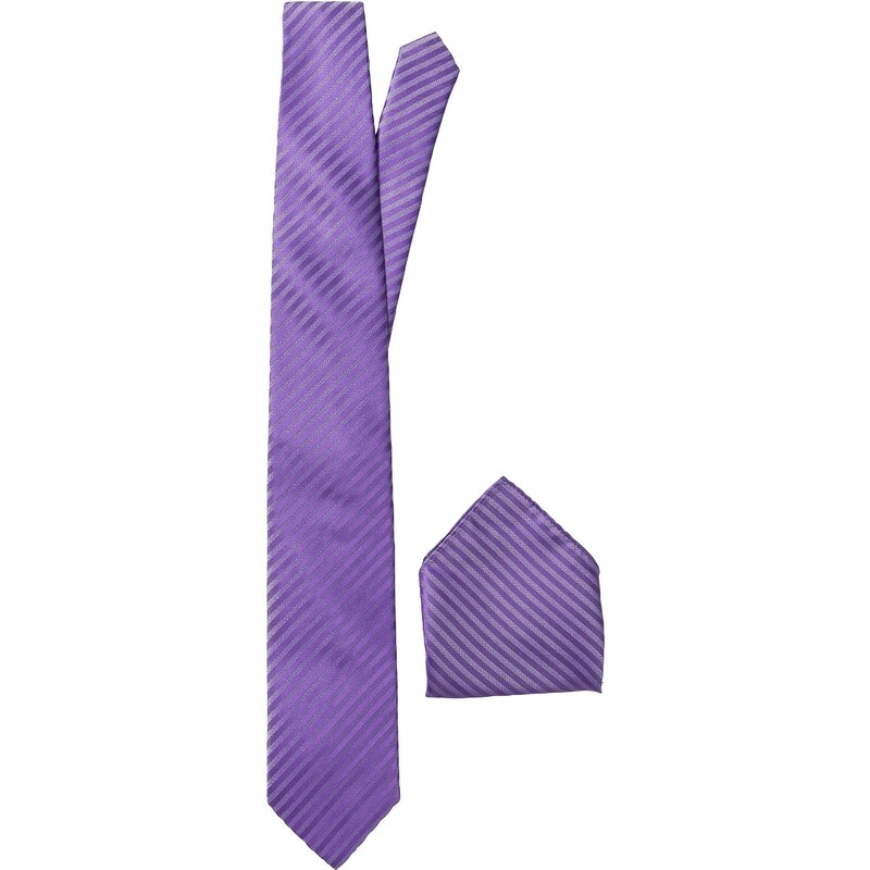 bpc selection Krawatte + Einstecktuch (2-tlg.) in lila für Herren von bonprix