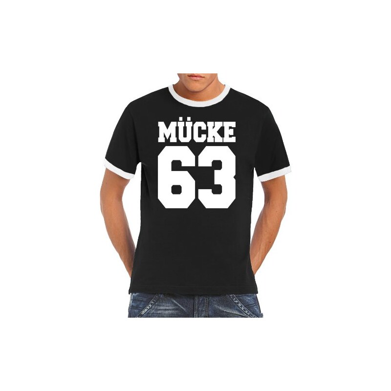Touchlines Herren T-shirt Mücke 63 Ringer Kontrast
