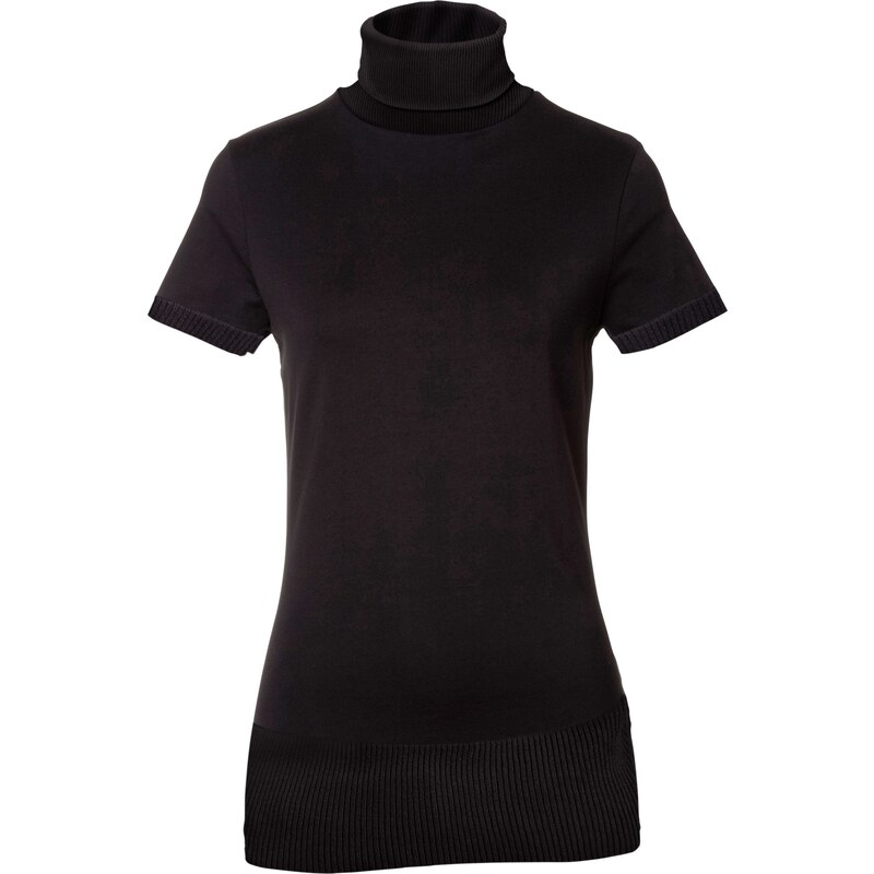 bpc bonprix collection Basic Feinstrick-Pullover kurzer Arm in schwarz für Damen von bonprix