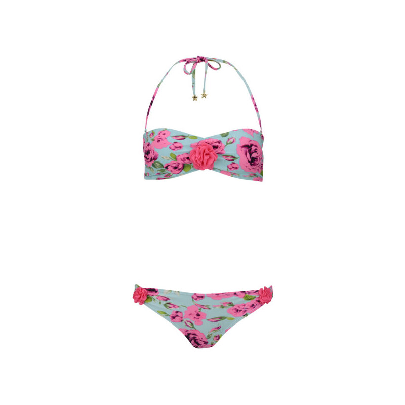 South Beach Women's Cherry Neon Floral Bikini - Multi