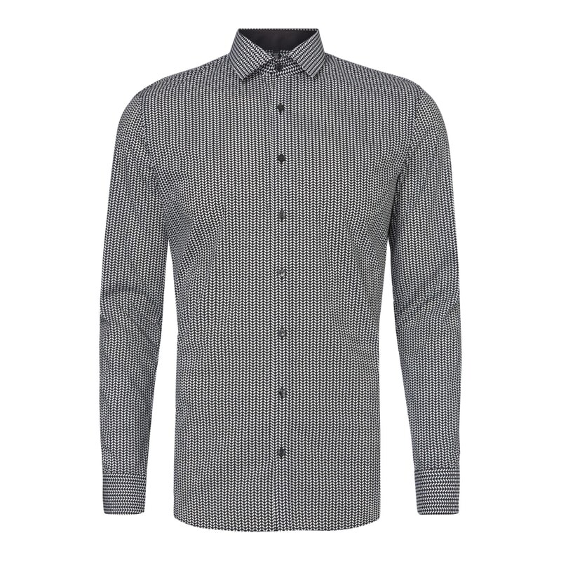 Olymp No.6 Super Slim Fit Hemd mit grafischem Muster
