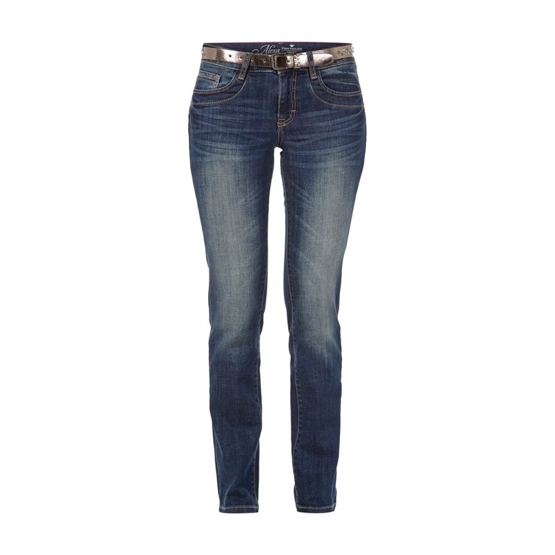 Tom Tailor Straight Fit Stone Washed Jeans mit Gürtel