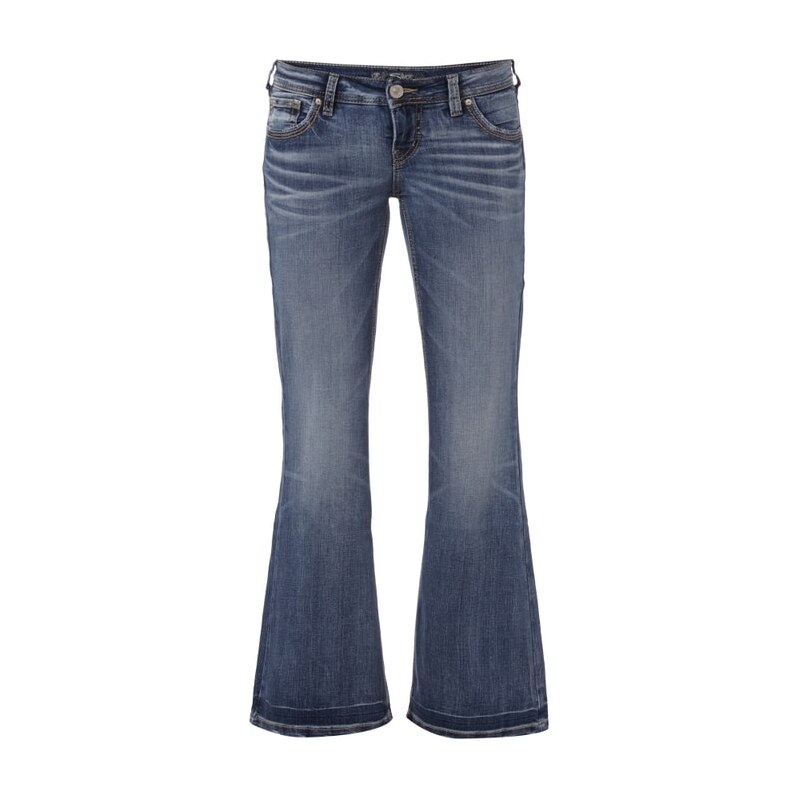 Silver Jeans Double Stone Washed Flared Cut Jeans