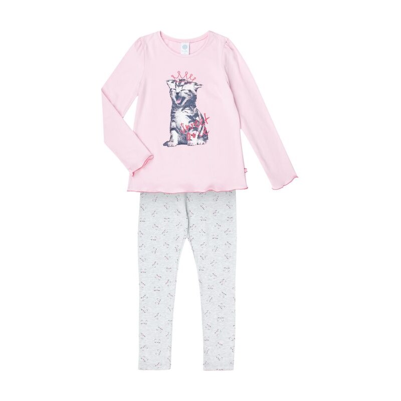SANETTA Pyjama mit Katzen-Print