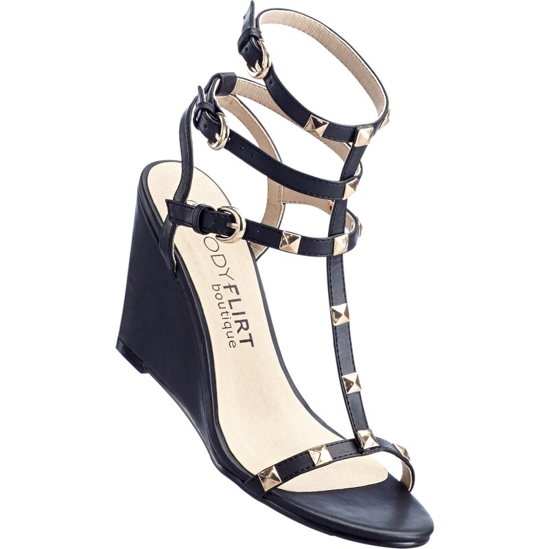 BODYFLIRT boutique Sandalette mit 10 cm Keilabsatz in schwarz von bonprix
