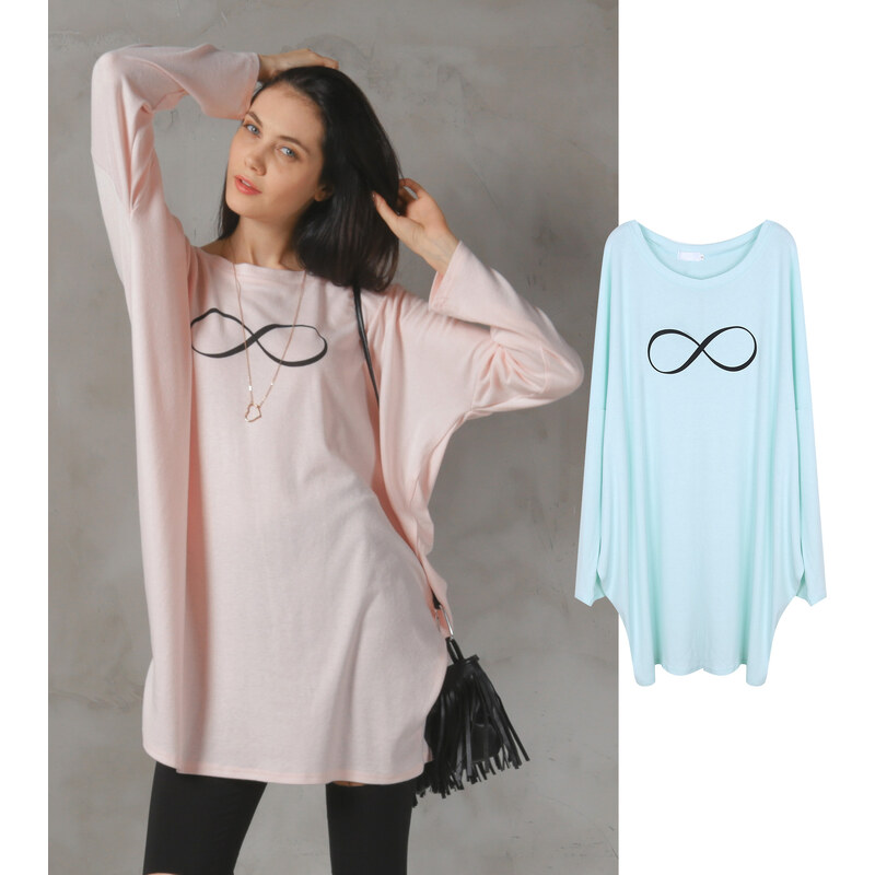 Lesara Oversize-Sweater mit Unendlichkeitsprint - Rosa - L