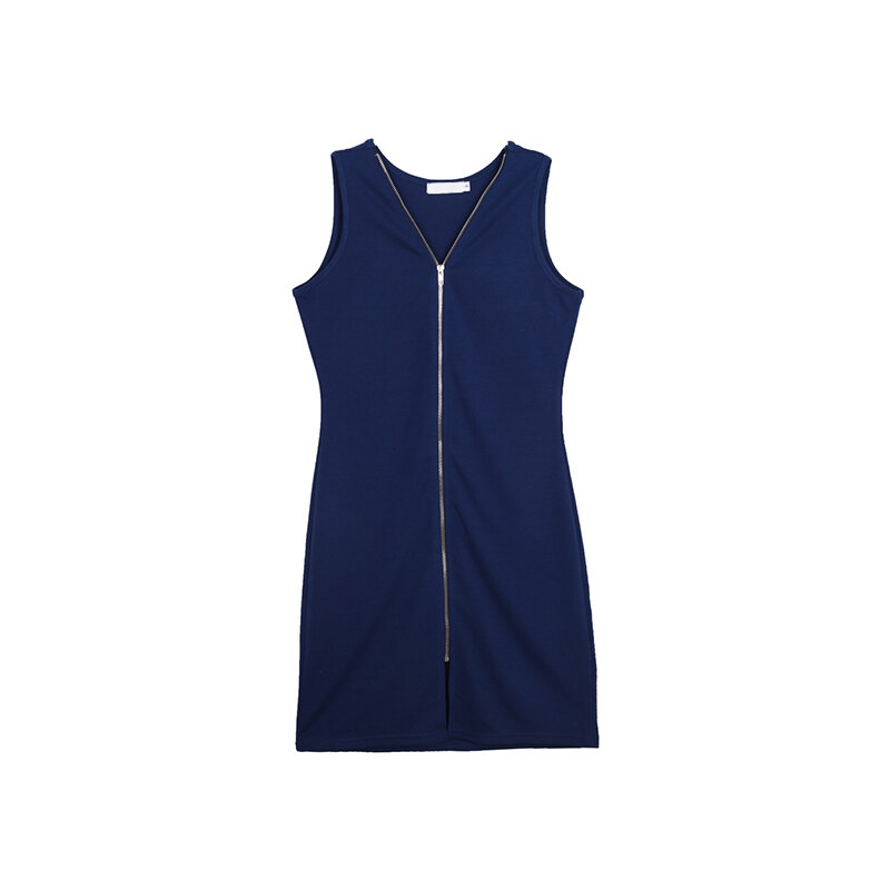 Lesara Ärmelloses Kleid mit Reißverschluss - Blau - L