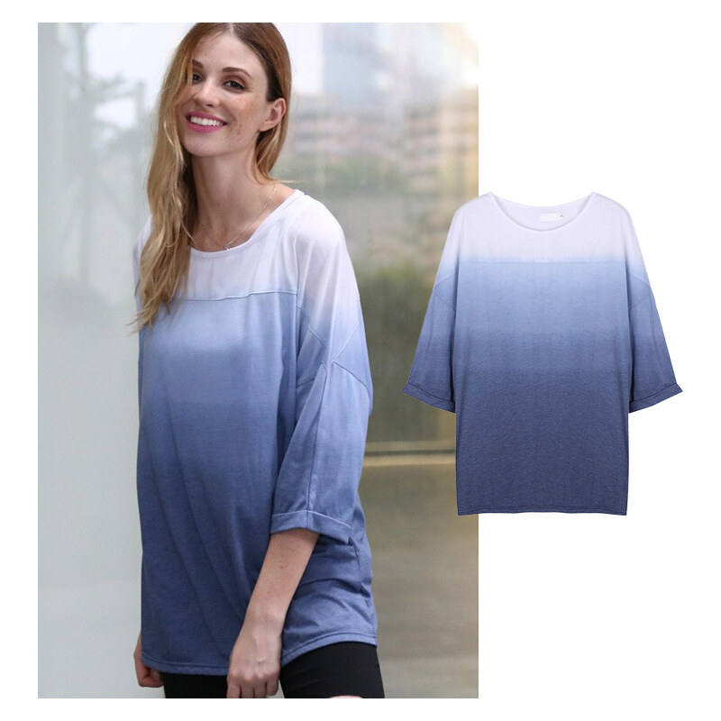 Lesara Sweater mit Farbverlauf & 3/4-Ärmeln - S