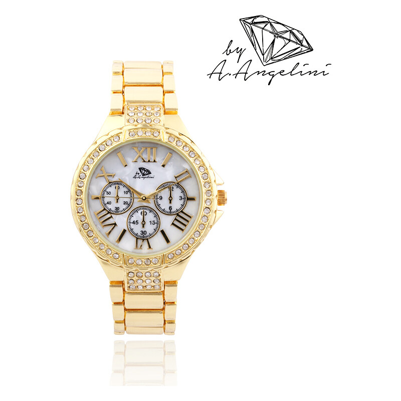 A.Angelini Armbanduhr mit Strass-Details
