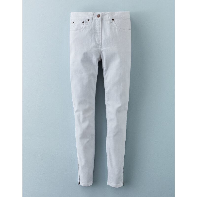 7/8-Jeans mit Reißverschluss Weiß Damen Boden