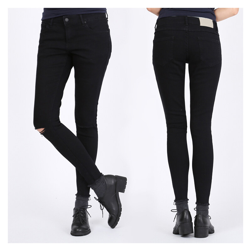 Lesara Skinny-Jeans mit Knie-Cut-Out - 38