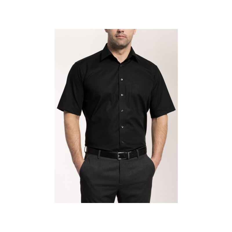ETERNA Comfort Fit Uni Popeline Kurzarmhemd schwarz