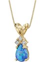 Eppi Goldener Anhänger mit bluem Opal und Diamanten Electrah
