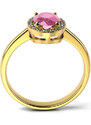 Eppi Goldener Verlobungsring mit rosa Saphir und Diamanten Arya