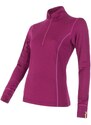 Damen T-Shirt mit kragen Zip Sensor Merino Wool Active lila 12110030
