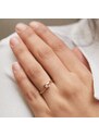 Asymmetrischer Ring mit Diamant im Brillantschliff aus Roségold KLENOTA K0552014