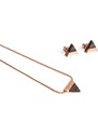 BeWooden Earrings & Necklace Rose Set