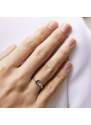 Ring mit Moldavit und Diamanten in Weißgold KLENOTA K0001012