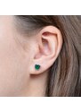 Eppi Silberne Ohrringe mit simulierten Smaragden Ila