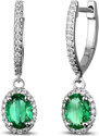 Eppi Goldene Ohrhänger verziert mit Smaragden und Diamanten Azura