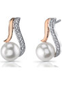 Eppi Silberne Ohrringe mit weißen Perlen Lamesi