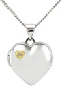 Eppi Silbernes Medaillon in Herzform mit Diamant aus Silber Dialah