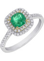 Eppi Ring aus zwei Goldarten mit Smaragd und Diamanten Vicente