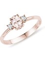 Ring mit Morganit und Diamanten aus 14kt Roségold KLENOTA K0231044