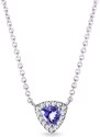 Halskette mit Tansanit und Diamanten in Weißgold KLENOTA K0676022