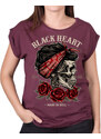 Street T-Shirt Frauen - PIN UP SKULL EXT - BLACK HEART - 7230
