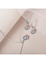 Luxuriöses Set aus Diamant-Ohrringen und Halskette aus Weißgold KLENOTA S0544012