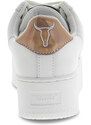 Sneaker Windsor Smith ROSY BRAVE WHITE ROSE GOLD HOLOGRAPHIC aus Leder Weiß