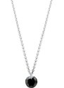 Zarte Halskette aus Weißgold mit schwarzem Diamanten KLENOTA K0822012