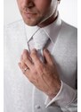 Avantgard Hochzeitsweste mit Krawatte Weiß glänzend Muster