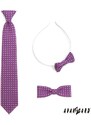 Avantgard Jungen Kinder Krawatte violett mit weißen Tupfen