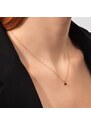 Zarte Halskette aus Roségold mit schwarzem Diamanten KLENOTA K0822014
